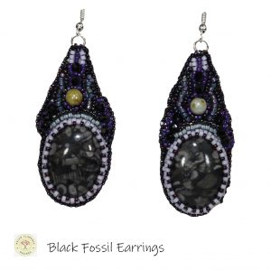 Black fossil earrings