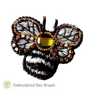 Embroidered Bee Brooch