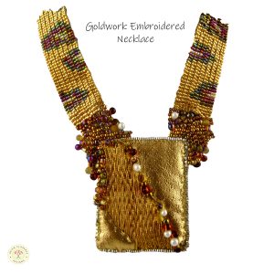 Goldwork embroidered necklace