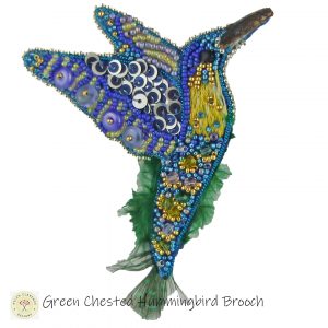 Green Chested Hummingbird Brooch