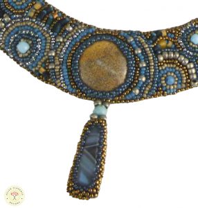 Botswana agate embroidered collar